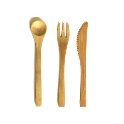 China Factory Wholesale 100% Sustainable Biodegradable Bamboo Knife Fork Spoon Set for sale