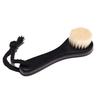 China 100% Nature Natural Goat Hair Wooden Makeup Brushes Black Baby Wooden Brush for sale