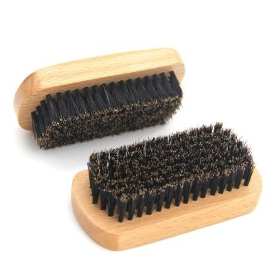 China Customized Biodegradable Rectangle Wooden Logo Beard Comb And Pure Brush Hair for sale