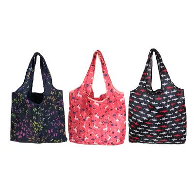 China 190T Fabric Foldable Fancy Tote Shopping Bag Large Size Shopping Tote Bag for sale