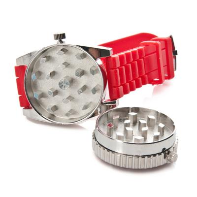 China High Quality Multifunctional Manual Metal Zinc Alloy 2 Layer Weed Grinder Weed Grinder Watch for sale