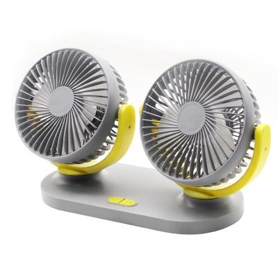 China Universal USB Air Conditioning Fan Super 12V 24V Double Head 12V 24V Fan Car Fan High Wind 3 Silent Universal for sale