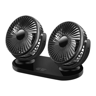 China Universal 360 12V 24V Rotating USB Fan Air Conditioning Fan Truck Fan Hotel Car Fan Double Head 360 12V 24V Silent for sale