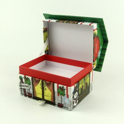 China Double Deck Recyclable Gift Boxes With Design Sense For Christmas Gift With Custom Logo And Size for sale