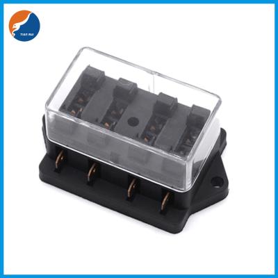 China 12V 24V 32V DC Universal Automotive Fuse Box 4 Way Blade Fuse Holder for sale