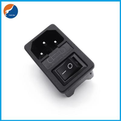 China R14-D-1JC1 Three-In-One Push Button Rocker Switch C14 10A 250V AC Power Socket With Fuse Te koop