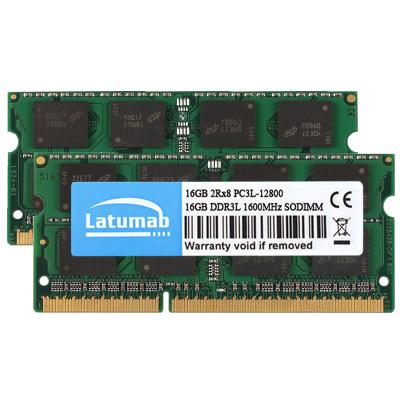 China Memory Memoria DDR3 RAM Latumab RAM DDR3L 16GB 32GB 1600MHz Laptop Memory 1.35V Notebook Memory PC3L-12800 SODIMM Notebook Module for sale