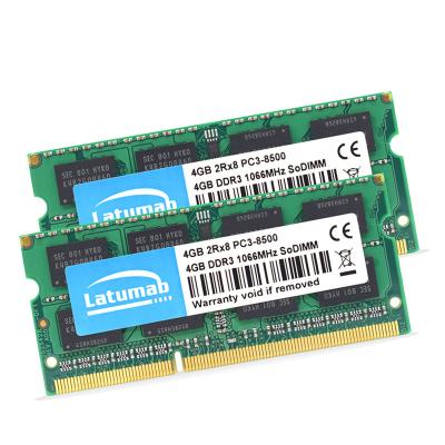 China LAPTOP Latumab Memoria Ram Ddr 3 4 Gigabyte 8Gb 1333Mhz Adapter 1016 Ecc Kit 16Gb For Placa-Mae 1666Mhz Laptop 4Gb Memory 1066 Rame for sale