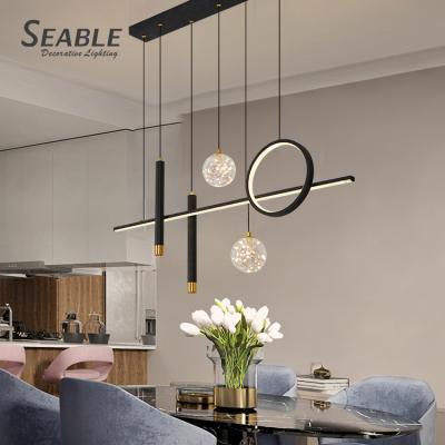 China Contemporary Indoor Gorgeous Black Modern LED Chandelier Gold Color Fashion Decoration Pendant Light for sale