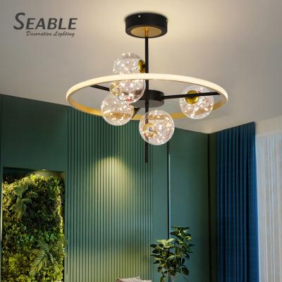 China Contemporary Indoor Direct Luxury Silicon Iron Factory Decoration Modern Living Room LED Glass Chandelier Light for sale