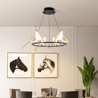 China Factory Contemporary Professional Indoor Black Bedroom Living Room LED Black Gold Decoration Acrylic Modern Pendant Lamp for sale