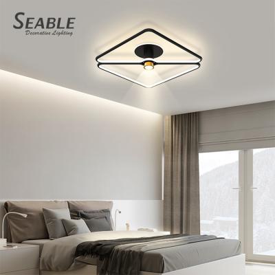 China Bedroom Indoor Aluminum Living Room LED Black Personality Fashion Decoration Outdoor Modern Ceiling Lamp for sale