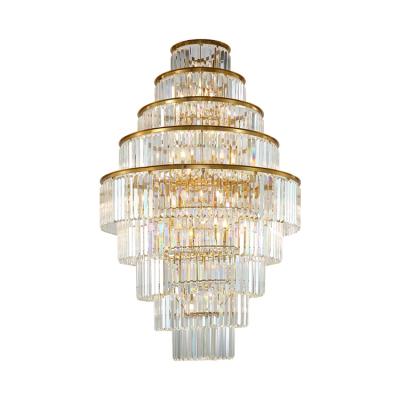 China Modern Luxury Indoor Home Metal LED Hotel Villa Decoration Style Crystal Chandelier Light for sale