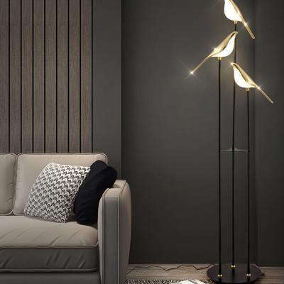 China Contemporary Indoor Aluminum Acrylic Black Living Room Bedroom LED Gold Decoration Modern New Product Floor Lamp for sale