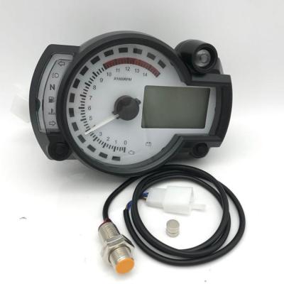 China Motorcycle Parts KOSO Motorcycle Digital Multimeter LCD Tachometer Modified White Black Face for sale