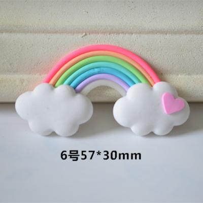 China Europe Style Design Cloud Rainbow Multi Clay Polymer Clay Pieces For Hair Bow for sale