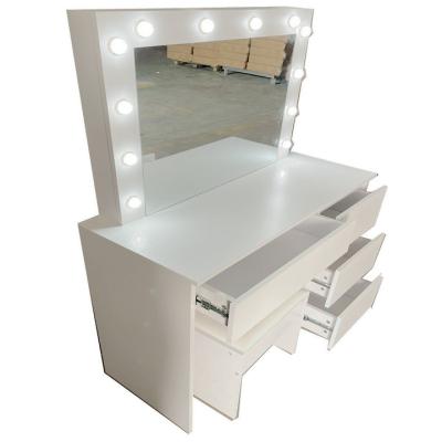 China Modular LED Light Dressing Table Make Up Standing Table RGB Wooden Cardboard Melamine Panel 100 Modern Sets Customized Color Sail Family for sale