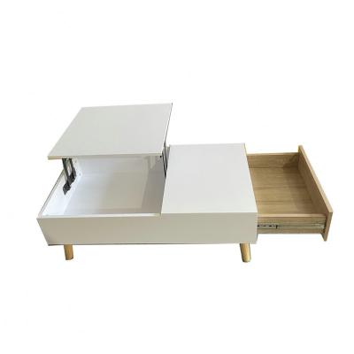 China (Height) 2022 new design popular metal legs adjustable multifunctional lift led coffee table with drawer for sale