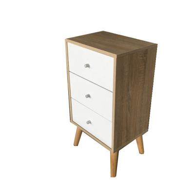 China Solid Wood and Steel Legs Legs Bedside Room Furniture Bedside Cabinet Nightstand for sale