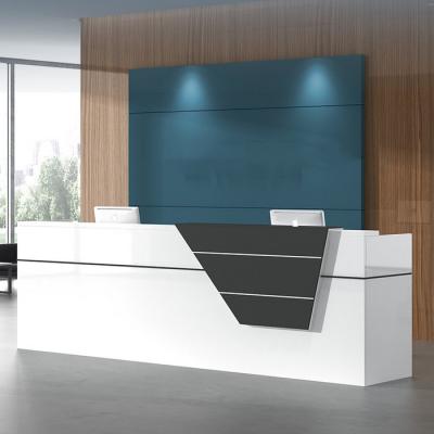 China Melamine office furniture hotel reception table new design cashier desk for sale