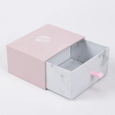 China Recycled Materials Cube Gift Drawer Bag Sleek Elegant Pink Minimalist Necklace Remove Foam For Luxury Jewelry Packaging Box for sale