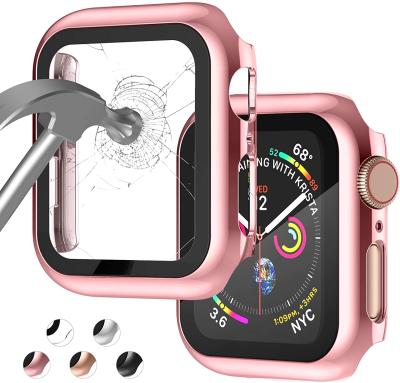 中国 Case Cover For Apple Watch 44mm 40mm iWatch 42mm 38mm PC Bumper+Tempered Glass for Apple Watch Series 4 3 5 SE 6 販売のため