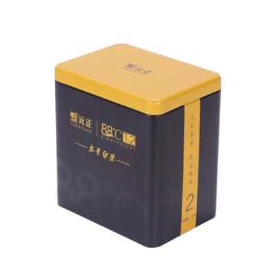 China Rectangular Square Tea Tin Box Wholesale Eco-friendly and Recyclable for Tea, Food, Candy, Coffee Beans Tea Packaging Tin Box for sale