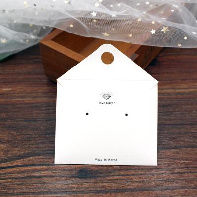 China Cheapest Simple White Necklace Jewelry Card Jewelry Hanger Tag Customarized Paper Card for sale