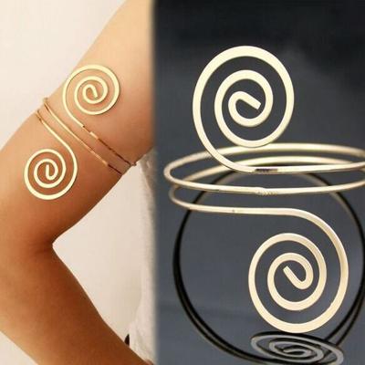 China B0594 Trendy Open Arm Bangle Gold Bangle and Cuff Bohemian Ethnic Arrow Vintage Color Bangle Arm Bangle B0594 for sale