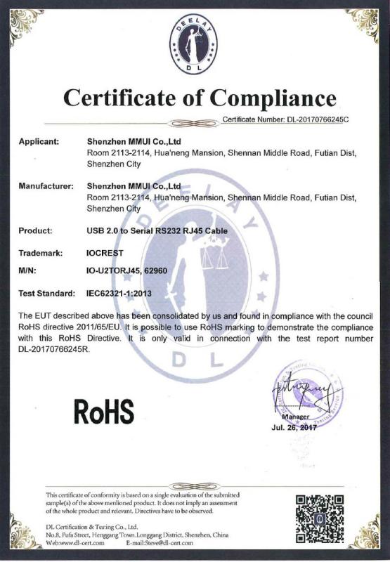 RoHS - Shenzhen MMUI Co., Ltd.