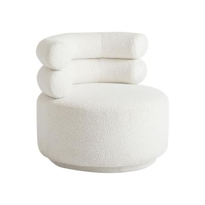 China Swivel Chunky Boucle Ivory Hug Swivel Chair Designer Accent Chairs Modern Style for sale