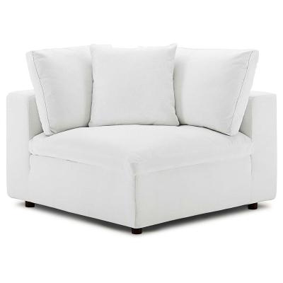 China Modern Corner Command Chair Sofa White With Down Feather Cotton Cushions Accent Chair for sale