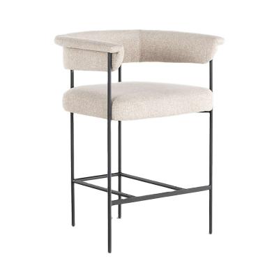 China New Design Modern Top Quality Canvas Buckle Stool Counter Bar Chairs Modern Metal Frame Bar Stool for sale