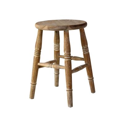 China French High Quality Solid Oak Wood Bar Stool Restaurant Cafe Bar Use Wooden Standing Stool Dining Chair Antique for sale