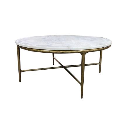 China Modern Nordic Marble Top Metal Legs Coffee Table Forged Design for sale