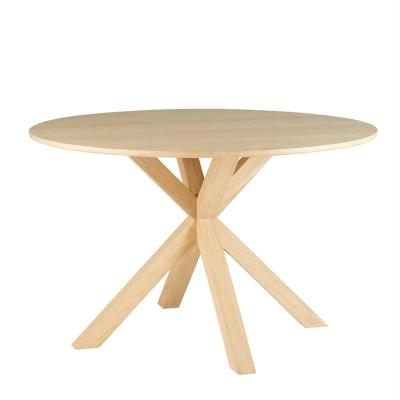 China Modern Classic Design Solid Oak Wood Round Modern Dining Table Kitchen Dining Room Wedding Furniture for sale