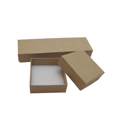 China Recyclable Cheaper Brown Color Craft Long Square Gift Packaging Paper Box With Lid For Jewelry for sale