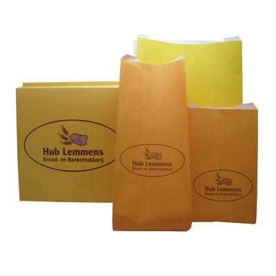 China Food Grade Kraft Paper Bags Fast Food Paper Packaging Hamburger Handmade Paper Bags No Handles for sale