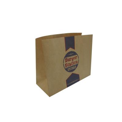 China Recyclable Brown Kraft Paper Hamburger Kraft Paper Bag Custom Bakery Smart Paper Bag for sale