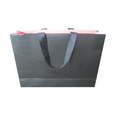 China China Suppliers Latest Design Eco - Friendly Black Unique Black Paper Grocery Bag With Flat Handle for sale