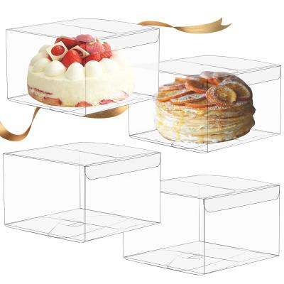 China 4x4x2.5 PVC Recyclable Plastic Cute Clear Valentine Favor Folding Box Container Small for sale