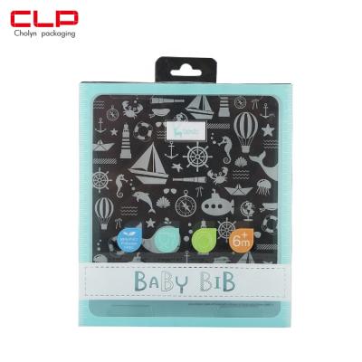 China Recycled Material CLP Customized Transparent Baby Bib Packaging Box for sale