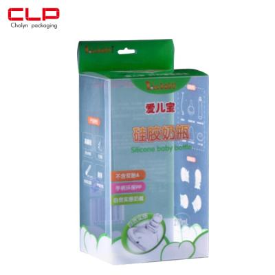 China Recycled Materials CLP Clear PET Plastic Packaging Box With Customized Printing For Baby Bottle Storage for sale