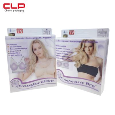 China Recycled Materials CLP Clear PET Plastic Packaging Box With Customized Printing For Underware Storage for sale