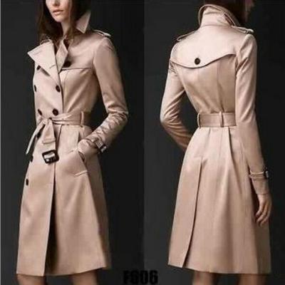 China 2021 Wholesale Winter Fashion Anti-Shrink Sexy Women Sheath Long Turn-down Collar Cross Suits Long Warm Wind Coats (C622) for sale