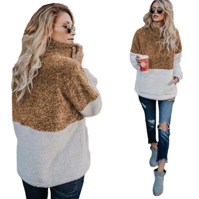 China 2018 Fashion Women's Turtle Neck Zipper Women's Sweatshirts Wholesale Anti-shrink Sexy Hoodies (C18525) for sale