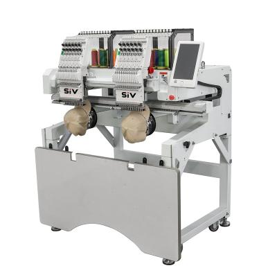 China Garment Shops Computer Digital Machine Embroidery Double Head 2 Heads Cap Embroidery Machine for sale