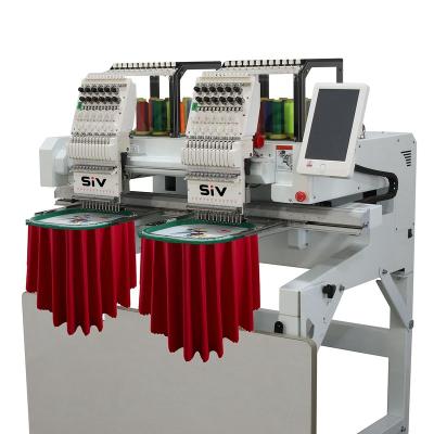 China Garment Shops Two Heads Embroidery Sewing Machine T-shirt Computerized Embroidery Machine For Sale for sale