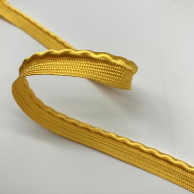 China Sustainable Wholesale Bright Yellow Color Twist 9mm Piping Rope Webbing Trims For Bag Edge for sale