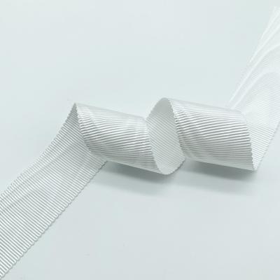 China High Tenacity 19mm White Color Double Face Moire Ribbons In 100% Polyester for sale